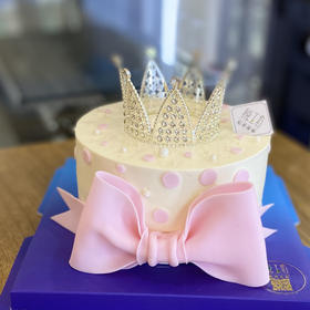 公主皇冠蝴蝶结（（蛋糕需提前6小时下单，不接急单）【页面往下拉，有尺寸和口味选择】
