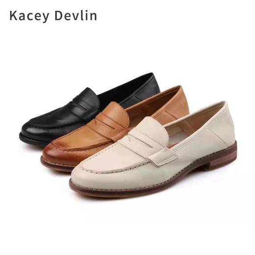 Kacey Devlin 英伦小皮鞋女软皮春秋2021新款鹿皮休闲鞋KD8001 商品图0