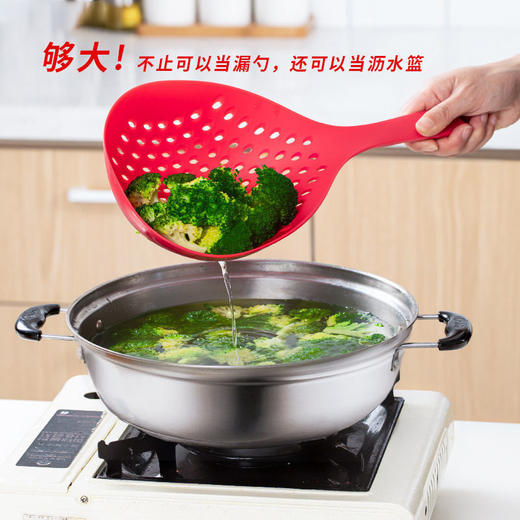 【主播推荐 2只装】日式耐高温大漏勺  便捷收纳柔软安全 捞凉虾捞面煮面漏网捞勺 商品图3