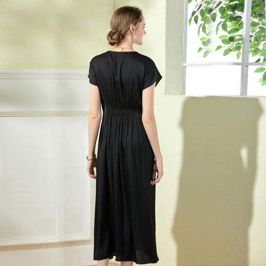 丁摩 真丝连衣裙收腰显瘦重磅桑桑蚕丝连衣裙Q121137 商品图4