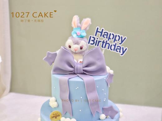 1027CAKE|  星黛露 蓝灰色系 双层 翻糖蝴蝶结装饰 商品图2