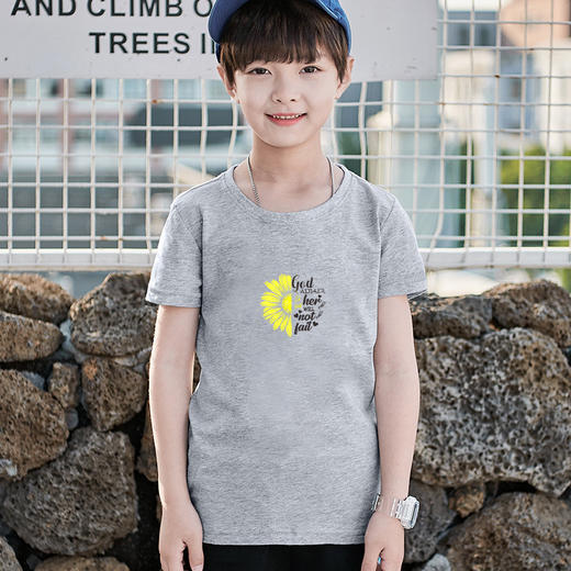 【男童T恤】童装儿童棉短半袖衫男童简约休闲印花短袖t恤中大童圆领棉T恤 商品图4