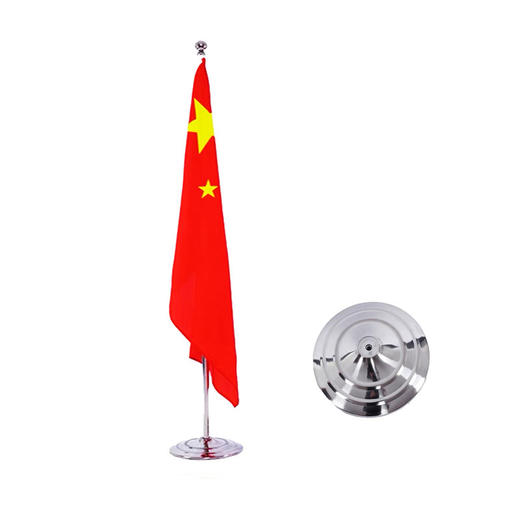 旗杆2M银色伸缩款高端不锈钢室内落地旗杆办公室会议室国旗党旗摆件摆架 商品图4