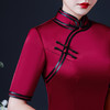 上海旗袍厂LHS-06183酒红春酒红新款改良新式旗袍礼服妈妈参加婚礼装婚宴中国风连衣裙 商品缩略图1