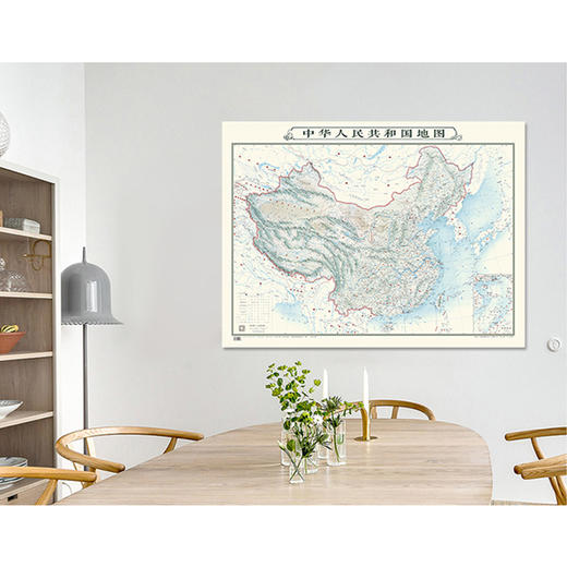 中华人民共和国地图 水墨版  中国政区 中国地形 水墨风格 山水画风格 创意地图 装饰地图 中国地图出版社 新品上市 商品图0
