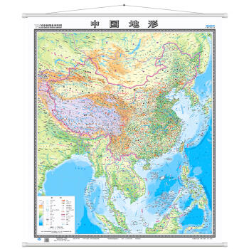 国家版图系列挂图-中华人民共和国地形图（全开 膜图）筒装 商品图1