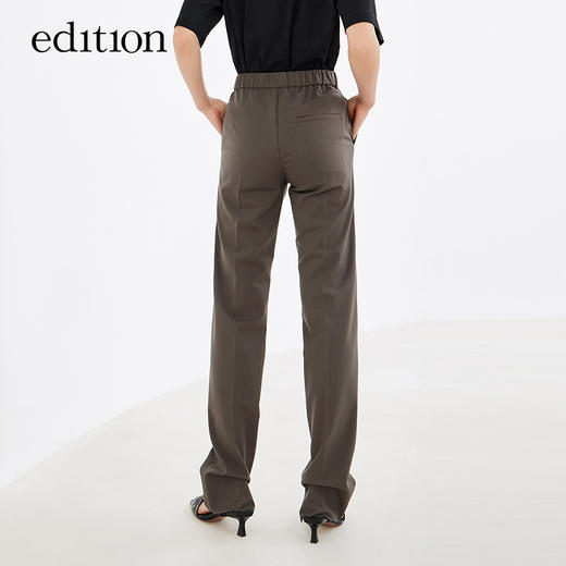 edition小直筒西装裤女羊毛精纺西裤侧开叉裤子长裤EBA3PAT027 商品图2