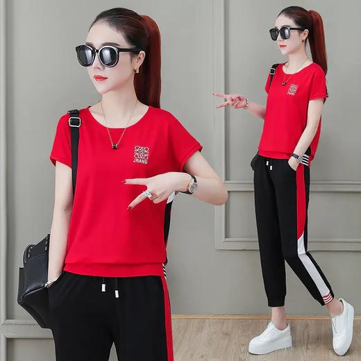 SP-AL-615277199035夏季新款宽松大码洋气短袖两件套 商品图1