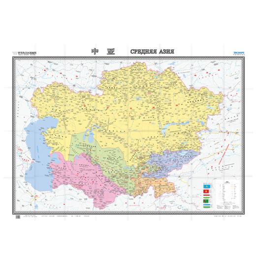 世界热点区域地图 中亚 两全张 商品图2
