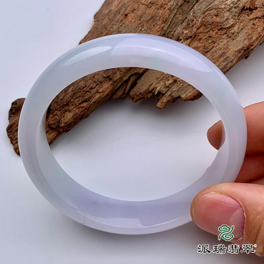 派瑞翡翠 翡翠手镯 糯种 淡紫色 商品图3