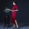 上海旗袍厂LHS-06183酒红春酒红新款改良新式旗袍礼服妈妈参加婚礼装婚宴中国风连衣裙 商品缩略图2