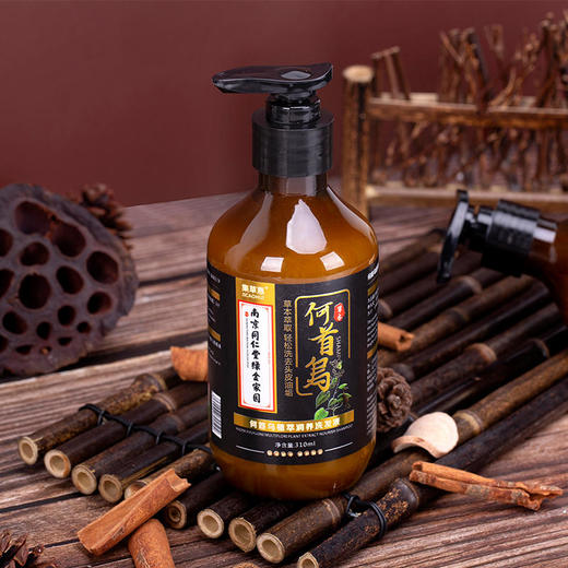 【买1送1，多买多送】南京同仁堂绿金家园何首乌植萃润养洗发水 养发护发  310ml/瓶 商品图4