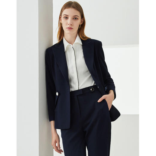 EITIE爱特爱秋季新款时尚帅气中性百搭显瘦收腰职业西装外套C2103806 商品图2