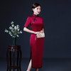 上海旗袍厂LHS-06183酒红春酒红新款改良新式旗袍礼服妈妈参加婚礼装婚宴中国风连衣裙 商品缩略图3