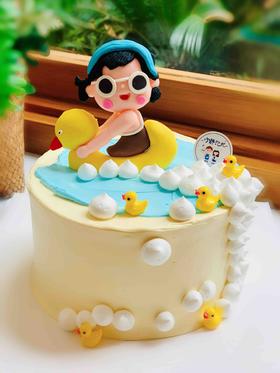 游泳女孩奶油蛋糕 下单前请仔细阅读商品详情
