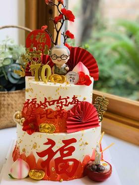 双层寿公奶油蛋糕 下单前请仔细阅读商品详情