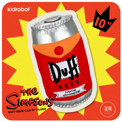 现货 Kidrobot 辛普森 The Simpson 达夫 啤酒罐 毛绒抱枕 摆件 商品图0