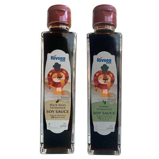 【宝宝调味】禾泱泱Rivsea 儿童酱油宝宝酱油黑豆昆布二次纯酿辅食调味料150ml 商品图0