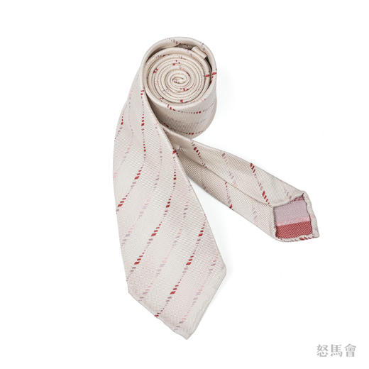 燕麦色斜纹蚕丝手工领带 商品图1