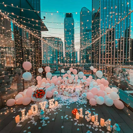 【一生一世】鲜花气球求婚布置 商品图1