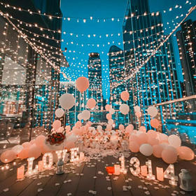 【一生一世】鲜花气球求婚布置