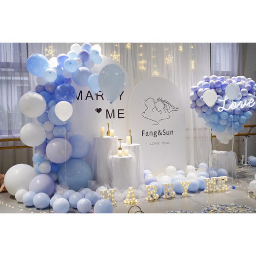 【紫色泡泡海洋】鲜花气球求婚布置 商品图1