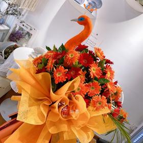 好事来临-孔雀开屏鲜花开业庆典花篮一对