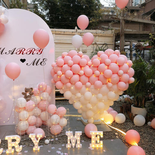 【浪漫桃心】鲜花气球求婚布置 商品图2