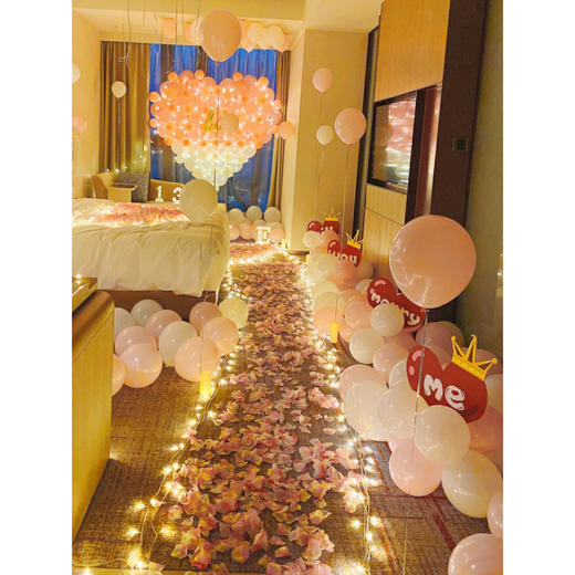 【粉色浪漫】鲜花气球求婚布置 商品图1