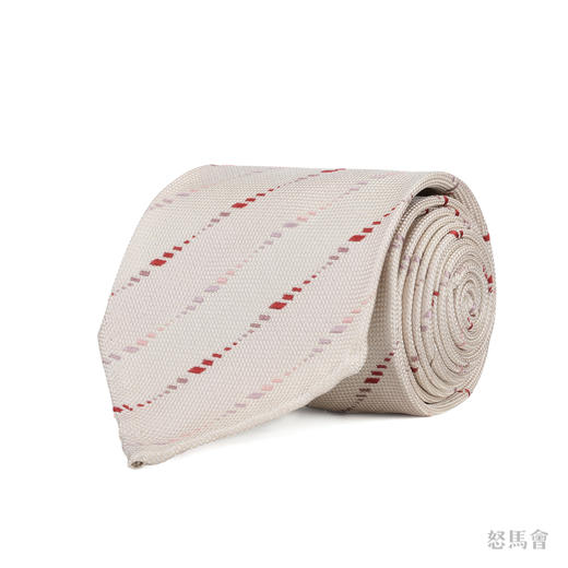 燕麦色斜纹蚕丝手工领带 商品图0