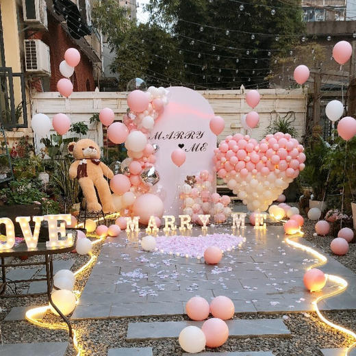 【浪漫桃心】鲜花气球求婚布置 商品图6