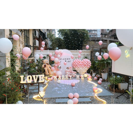 【浪漫桃心】鲜花气球求婚布置 商品图5