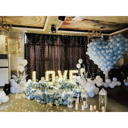 【海洋之心】鲜花气球求婚布置 商品图2