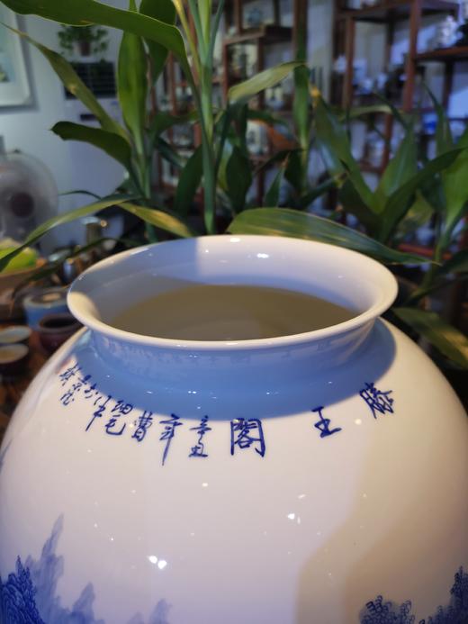 曹细毛作品：青花山水＜滕王阁＞萝卜瓶，工笔山水 商品图2