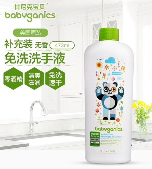 美国进口甘尼克宝贝BabyGanics宝宝免洗洗手液补充装 商品图0