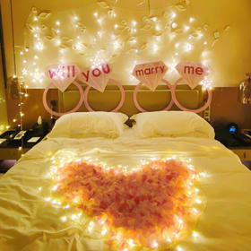 【粉色浪漫】鲜花气球求婚布置