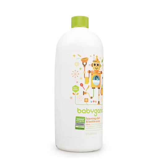 甘尼克宝贝BabyGanics天然奶瓶清洁液餐具果蔬清洗液补充装柑橘、无香946ml 商品图2