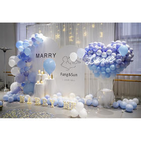 【紫色泡泡海洋】鲜花气球求婚布置
