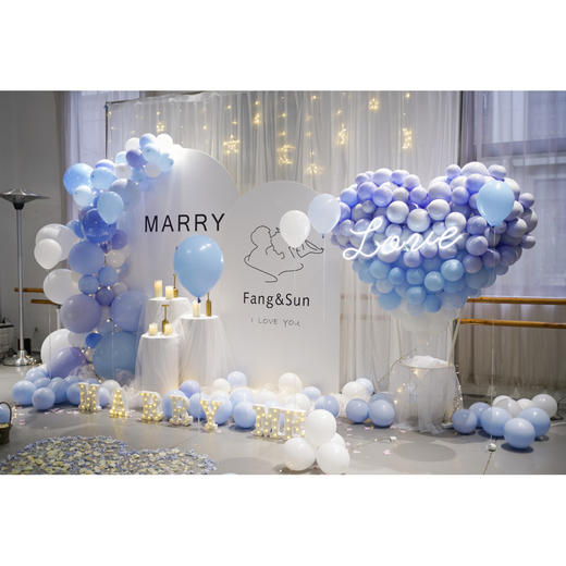 【紫色泡泡海洋】鲜花气球求婚布置 商品图0