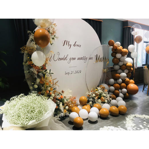 【花好月圆】鲜花气球求婚布置 商品图3