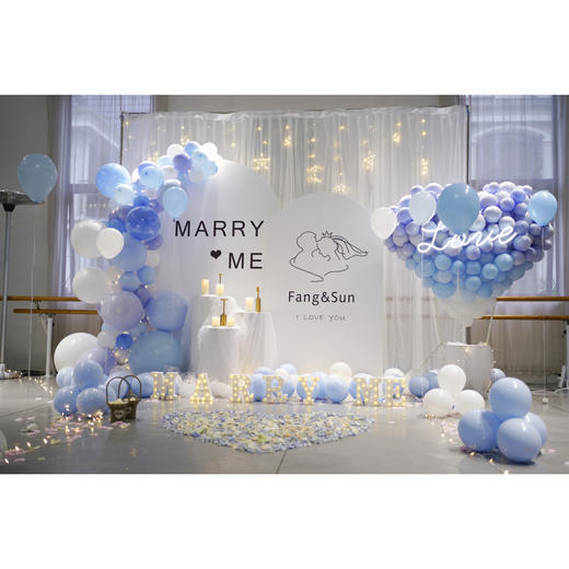 【紫色泡泡海洋】鲜花气球求婚布置 商品图2