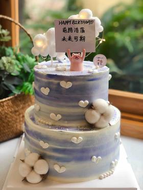 双层猪猪奶油蛋糕 下单前请仔细阅读商品详情