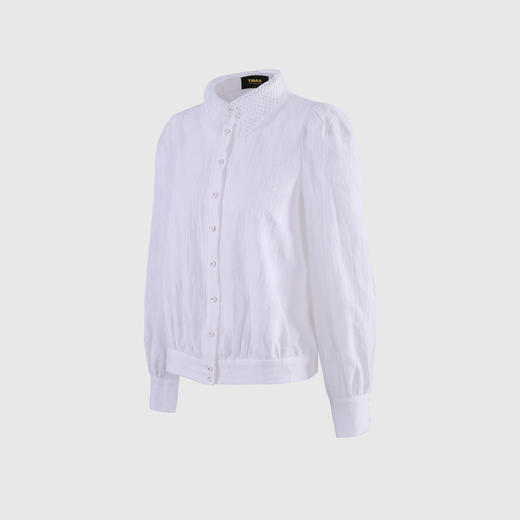 前一排花扣装饰衬衣（附假领） 商品图1