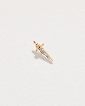 订购12周到｜Pamela Love-Dagger Pave-匕首护身符 钻石 耳骨钉（单只 金色）［美国设计师］