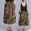GYH  1815印花棉麻复古民族风半身裙 商品缩略图0