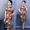JXG-新款妈妈女装改良旗袍无开衩短袖礼服女连衣裙中老年复古洋气夏装 商品缩略图0