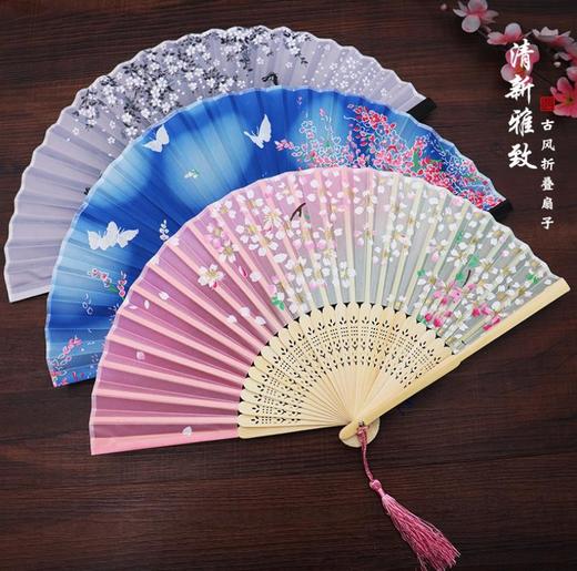 【扇子】*夏季中国风古风汉服绢扇折扇 商品图1