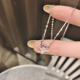 香港正生银饰幸运星项链/925纯银