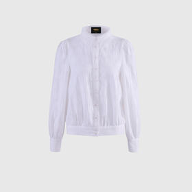 前一排花扣装饰衬衣（附假领）