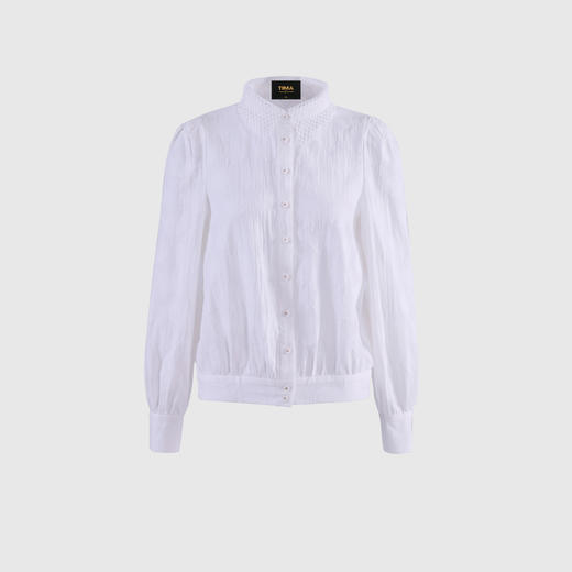 前一排花扣装饰衬衣（附假领） 商品图0